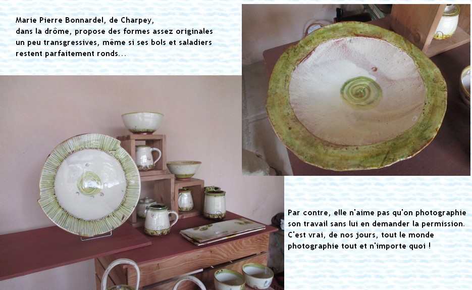 march&eacute; de potiers de Charlieu de juin 2015, francis dumeli&eacute;, p&eacute;niche d'argile et d'eau, marie pierre Bonnardel