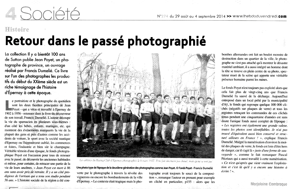 article sur le livre sur Epernay, francis dumeli&eacute;