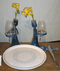 Francis Dumelie, maitre artisan, service a champagne, poterie, poterie du fil de l'eau