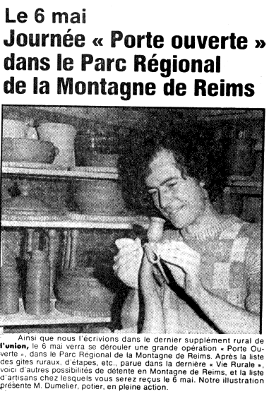 Francis Dumelie, Francis Dumeli&eacute;, maitre artisan, service &agrave; champagne, poterie, poterie du fil de l'eau, photo&eacute;maillage, bateau d'argile et d'eau 